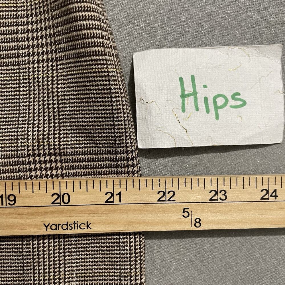Chadwicks Skirt Size 12 Brown Glen Plaid Ruffle Flare Dark Academia Twee Office - Picture 7 of 8